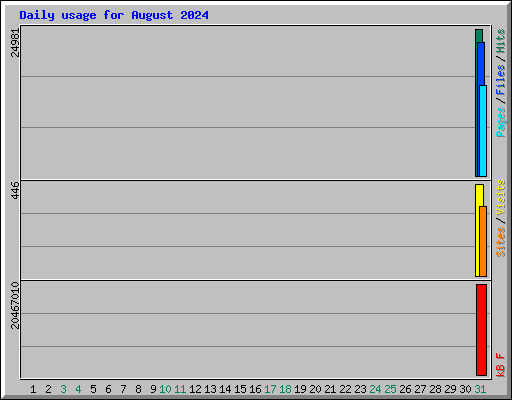 Daily usage for August 2024