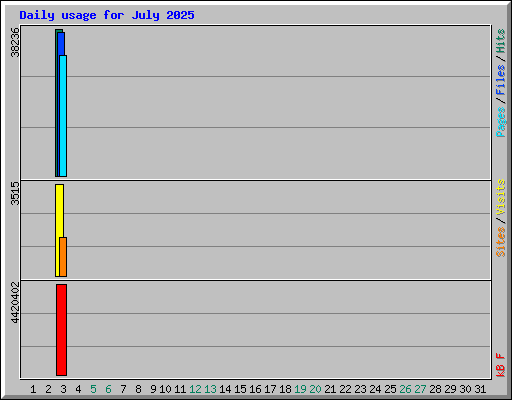 Daily usage for July 2025